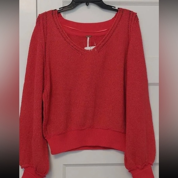 New! Free People Riptide Dolman Sleeve Women's Hot Pink Sweater 🌺 Medium! - Picture 3 of 4